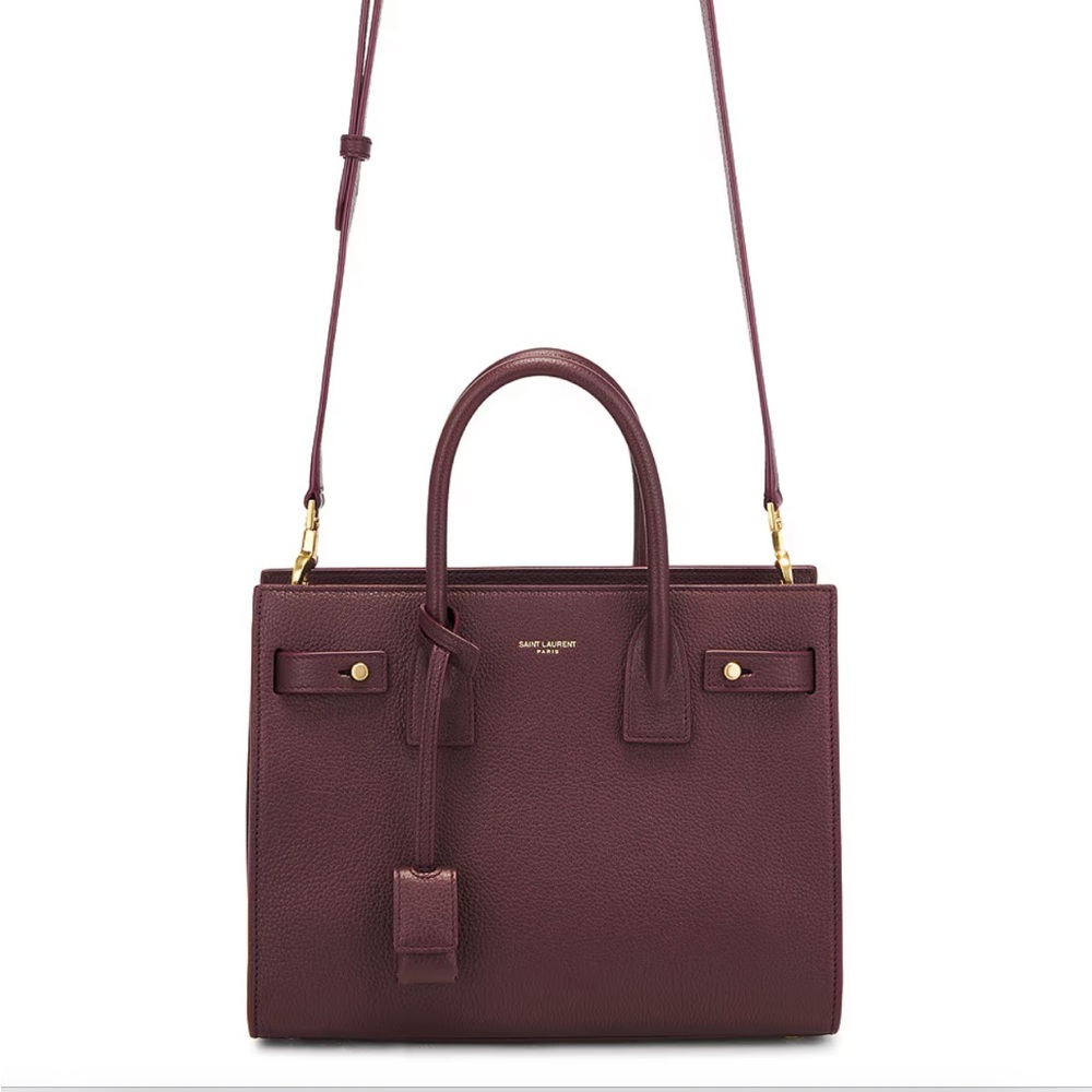 SAINT LAURENT
Baby Sac De Jour Tote/Shoulder Bag Burgundy with Silver Hardware - Picture 2 of 12